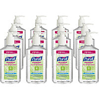 PURELL(R) Hand Sanitizer Gel Fragrance-free Scent - 12 fl oz - Pump Bottle Dispenser - Kill Germs - Clear - 12 / Carton (369112CT)