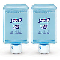 PURELL Antimicrobial Foaming Hand Soap Refill, For ES10 Dispensers, Fragrance-Free, 1,200 mL, 2/Carton (838302CT)