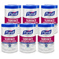 PURELL Foodservice Surface Sanitizing Wipes, 1-Ply, 10 x 7, Fragrance-Free, White, 110/Canister, 6 Canisters/Carton (934106CT)