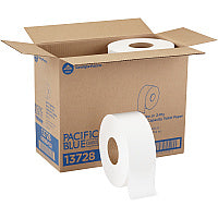 Pacific Blue(R) Jumbo Jr. Toilet Paper Rolls, 2-Ply, White, 8 Rolls (13728)