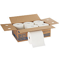 Pacific Blue(R) Hardwound Paper Towels, White 1-Ply, 1150-ft Rolls, 6 Rolls (26490)
