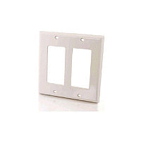 C2G Dual Gane Decora Wallplate White (03728)