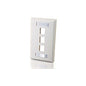 C2G 3-port Keystone Wall Plate - White (03412)