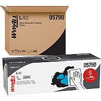 WypAll L40 Towels, POP-UP Box, 16.4 x 9.8, White, 100/Box, 9 Boxes/Carton (05790)
