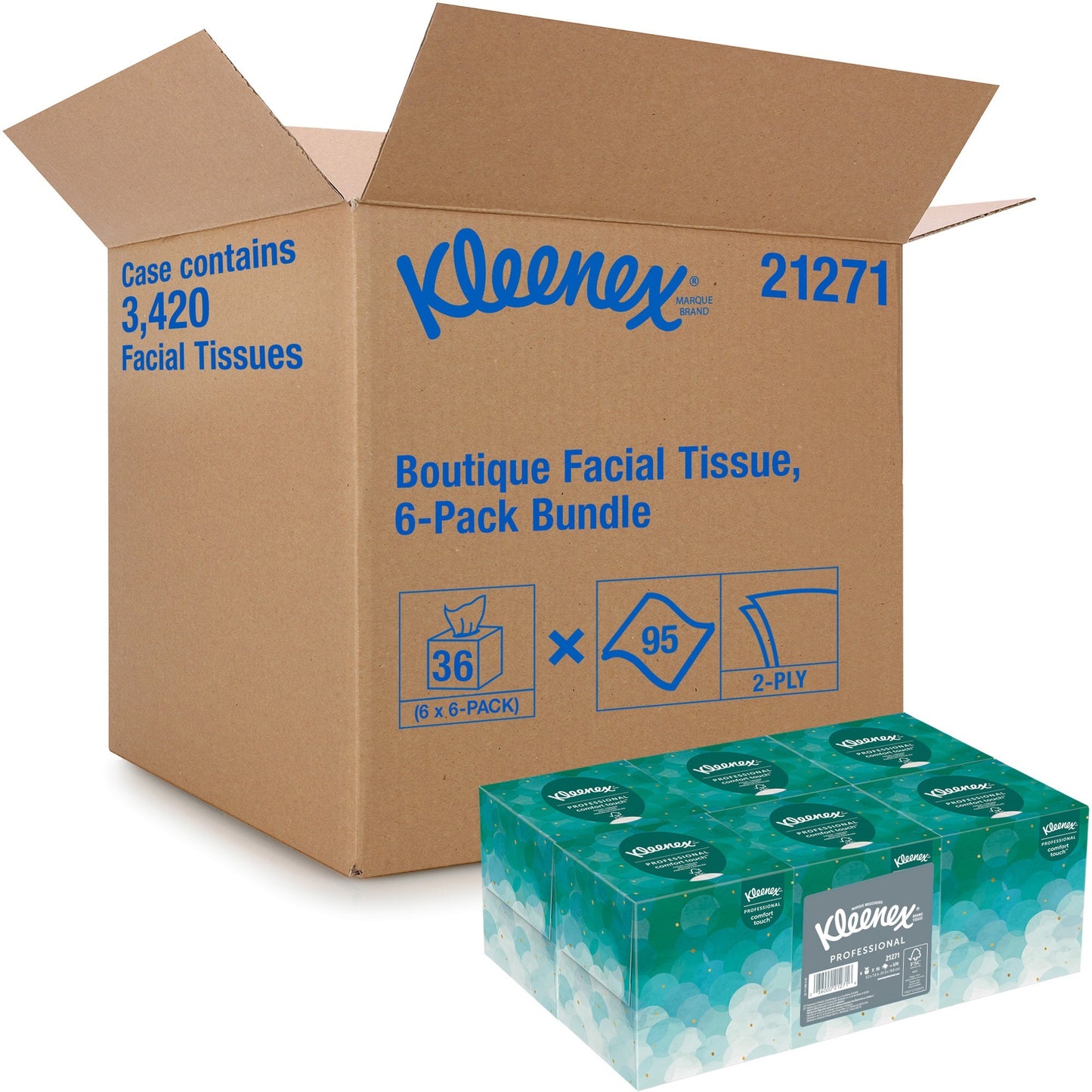 Kleenex(R) Pop-up Box Facial Tissues, White, 2-Ply, 95 Sheets, 36 Boxes (21271CT)