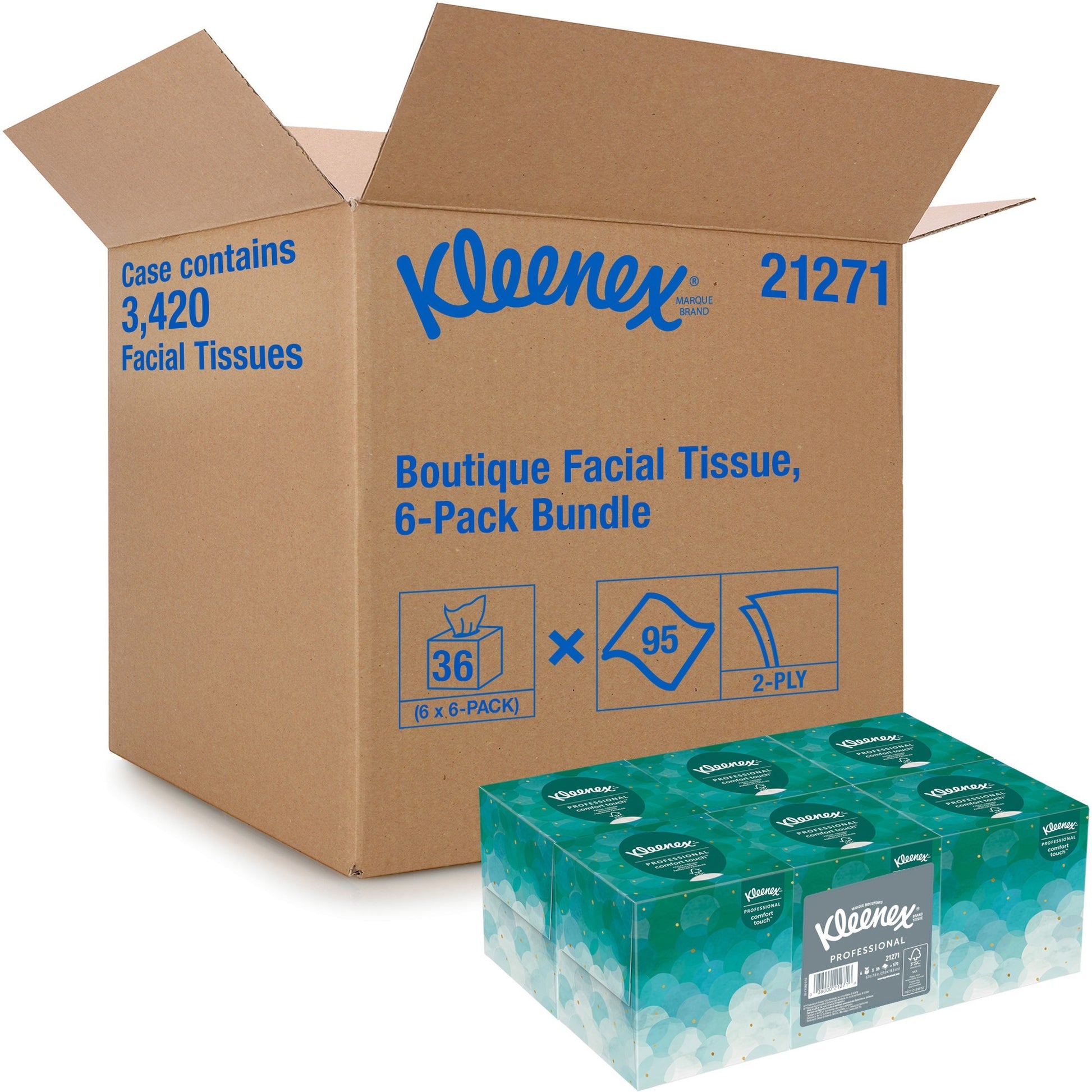 Kleenex(R) Pop-up Box Facial Tissues, White, 2-Ply, 95 Sheets, 36 Boxes (21271CT)