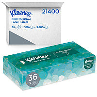 Kleenex White Facial Tissue for Business, 2-Ply, White, Pop-Up Box, 100 Sheets/Box, 36 Boxes/Carton (21400)