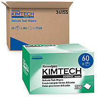 Kimtech Kimwipes, Delicate Task Wipers, 1-Ply, 4.4 x 8.4, Unscented, White, 286/Box, 60 Boxes/Carton (34155CT)