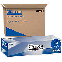 Kimtech Kimwipes Delicate Task Wipers, 2-Ply, 14.7 x 16.6, Unscented, White, 92/Box, 15 Boxes/Carton (34721)