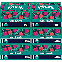 Kleenex Disposable Hand Towels 1 Ply - 8" Width x 9.10" Length - White - Paper - 60 Towels/Box - 6 / Carton (38586CT)