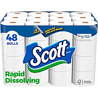Scott(R) Rapid-Dissolving Toilet Paper, 1-Ply, 231 Sheets, 48 Rolls (47617)