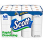 Scott(R) Rapid-Dissolving Toilet Paper, 1-Ply, 231 Sheets, 48 Rolls (47617)