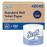 Scott Essential Standard Roll Bathroom Tissue, Septic Safe, 2-Ply, White, 550 Sheets/Roll, 40 Rolls/Carton (48040)