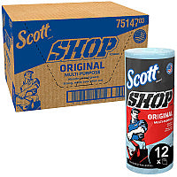 Scott Shop Towels, Standard Roll, 1-Ply, 9.4 x 11, Blue, 55/Roll, 12 Rolls/Carton (75147)