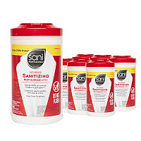 No-Rinse Sanitizing Multi-Surface Wipes, Unscented, White, 95/Container, 6/Carton (P56784)