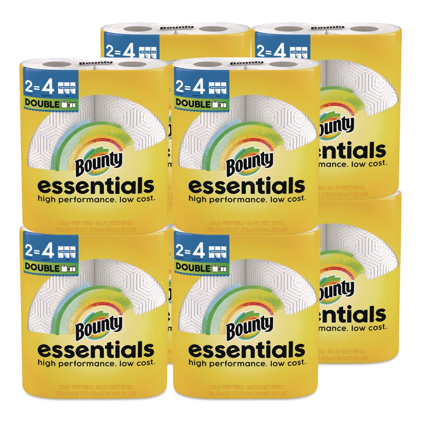 Bounty(R) Essentials Kitchen Paper Towels, 2-Ply, 108 Sheets, 16 Rolls (14019)