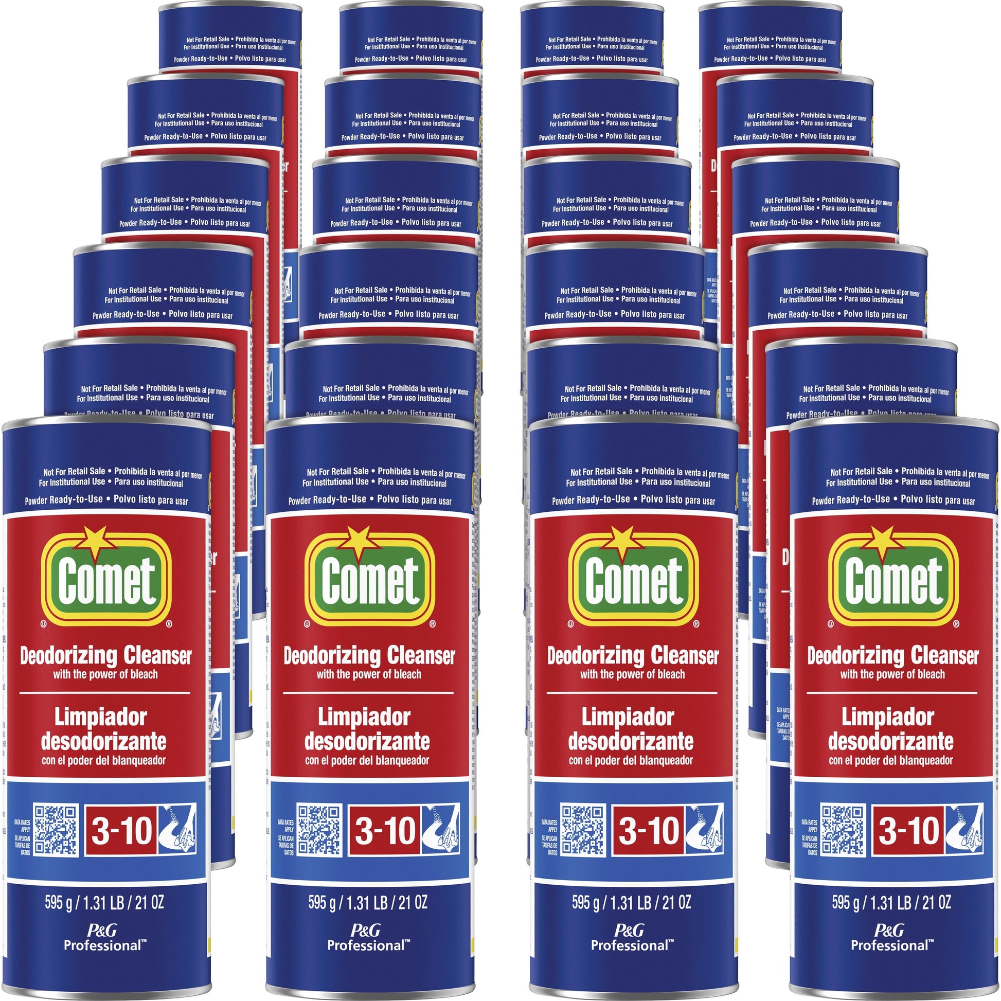Comet Deodorizing Cleanser with Bleach, Powder, 21 oz Canister, 24/Carton (32987CT)