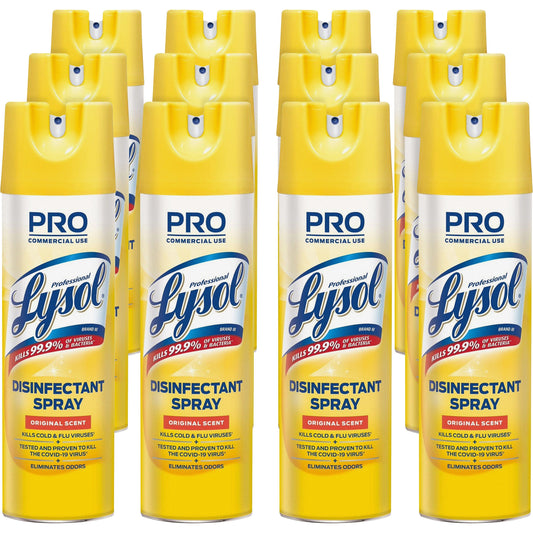 Lysol(R) Pro Disinfectant Spray, Original Scent, 12 Cans (04650CT)