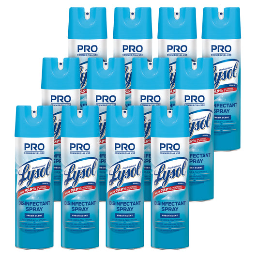 Lysol(R) Pro Disinfectant Spray, Fresh Scent, 12 Aerosol Cans (04675CT)