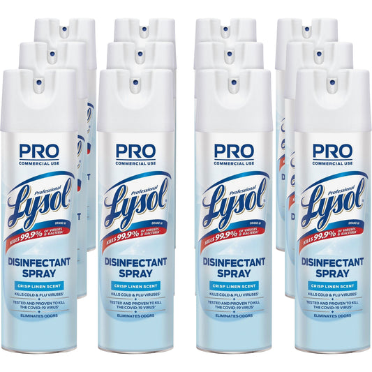 Lysol(R) Pro Disinfectant Spray, Linen Scent, 19 oz., 12 Cans (74828CT)