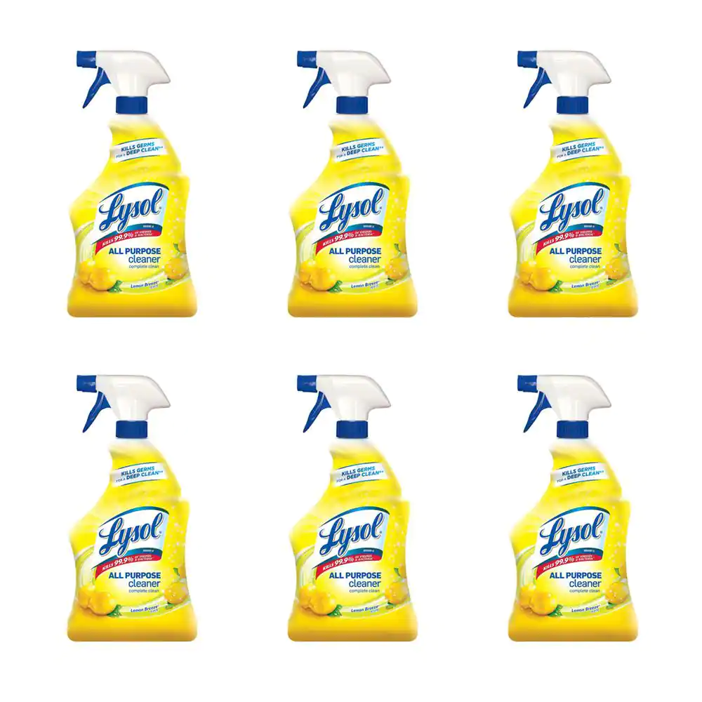 Lysol(R) All-Purpose Disinfectant Cleaner, Lemon Scent, 32 oz., 6 Spray Bottles (75352EA-6)