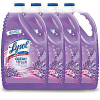 Lysol(R) Clean and Fresh Multi-Surface Disinfectant Cleaner, Lavender and Orchid Essence, 144 oz Bottle, 4/Carton (88786)