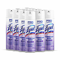 Lysol(R) Pro Disinfectant Spray, Lavender, 19 oz., 12 Cans (89097CT)