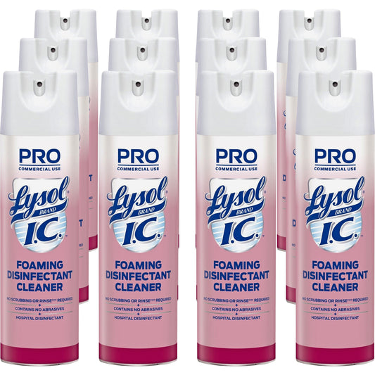Lysol Foaming Disinfectant Cleaner, 24 oz Aerosol Spray, 12/Carton (95524CT)
