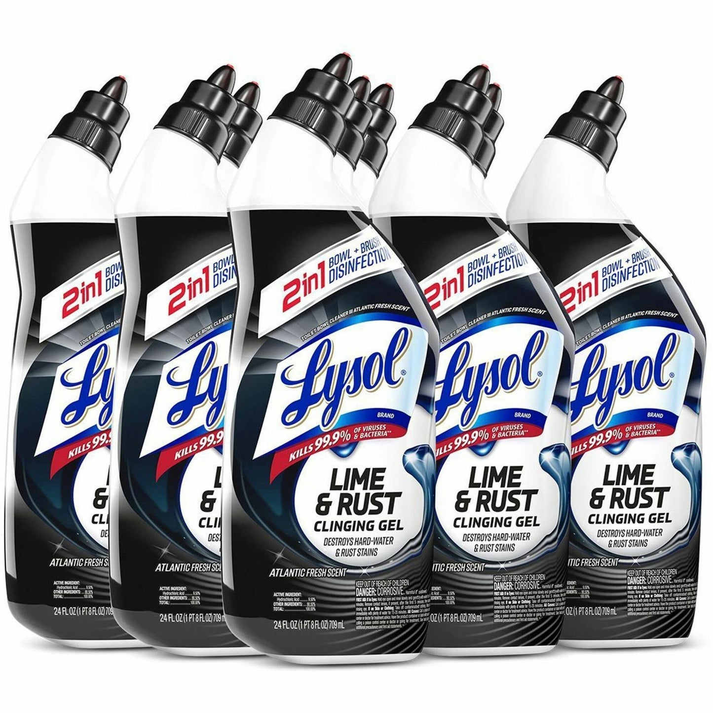 Lysol(R) Toilet Bowl Cleaner, Lime/Rust Remover, 24 oz, 9 Bottles (98013)