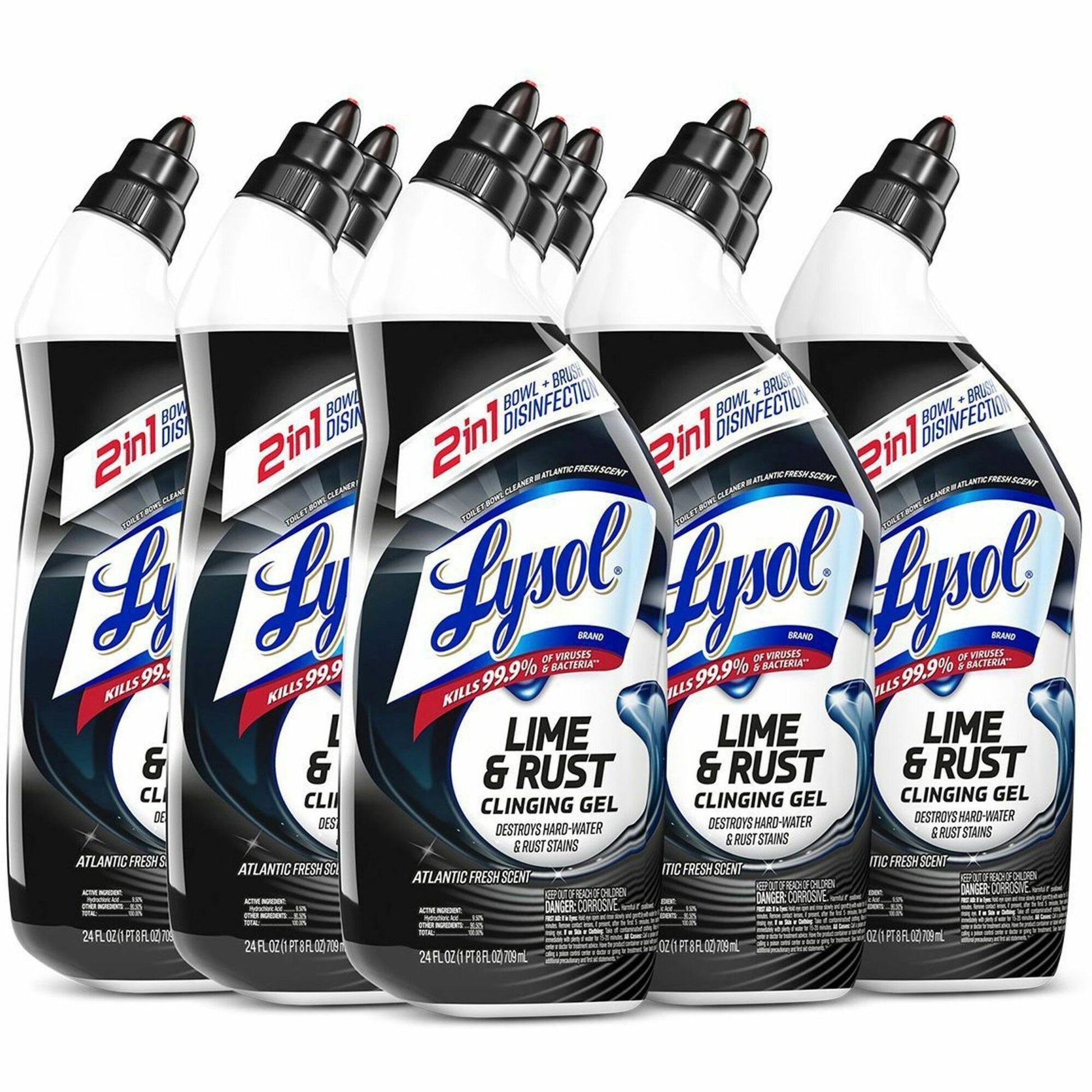 Lysol(R) Toilet Bowl Cleaner, Lime/Rust Remover, 24 oz, 9 Bottles (98013)