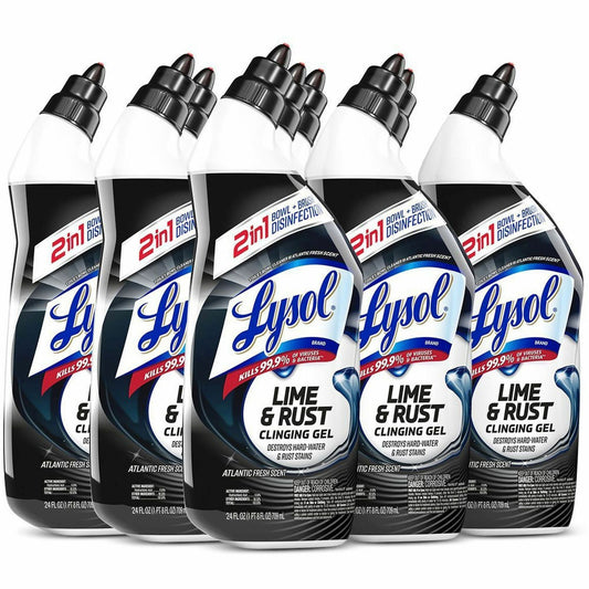 Lysol(R) Toilet Bowl Cleaner, Lime/Rust Remover, 24 oz, 9 Bottles (98013)