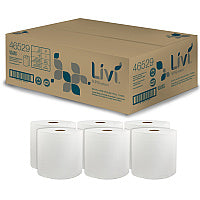 Livi Solaris Paper Hardwound Paper Towels 1 Ply - 8" Width x 800 ft Length - White - Virgin Fiber - 6 / Carton (46529)