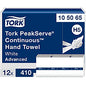 Tork(R) Continuous Multifold Paper Towels, 1-Ply, White, 4920 Towels (105065)
