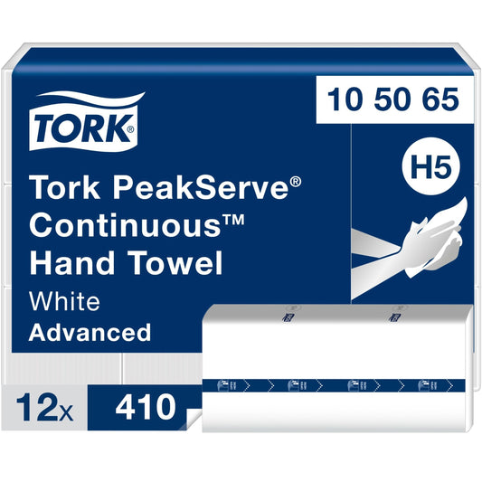 Tork(R) Continuous Multifold Paper Towels, 1-Ply, White, 4920 Towels (105065)