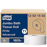 Tork(R) Advanced Jumbo Toilet Paper, 2-Ply, White, 1600-ft., 6 Rolls (12021502)