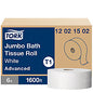Tork(R) Advanced Jumbo Toilet Paper, 2-Ply, White, 1600-ft., 6 Rolls (12021502)