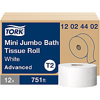 Tork(R) Jumbo Jr. Toilet Paper, 2-Ply, White, 751-ft., 12 Rolls (12024402)