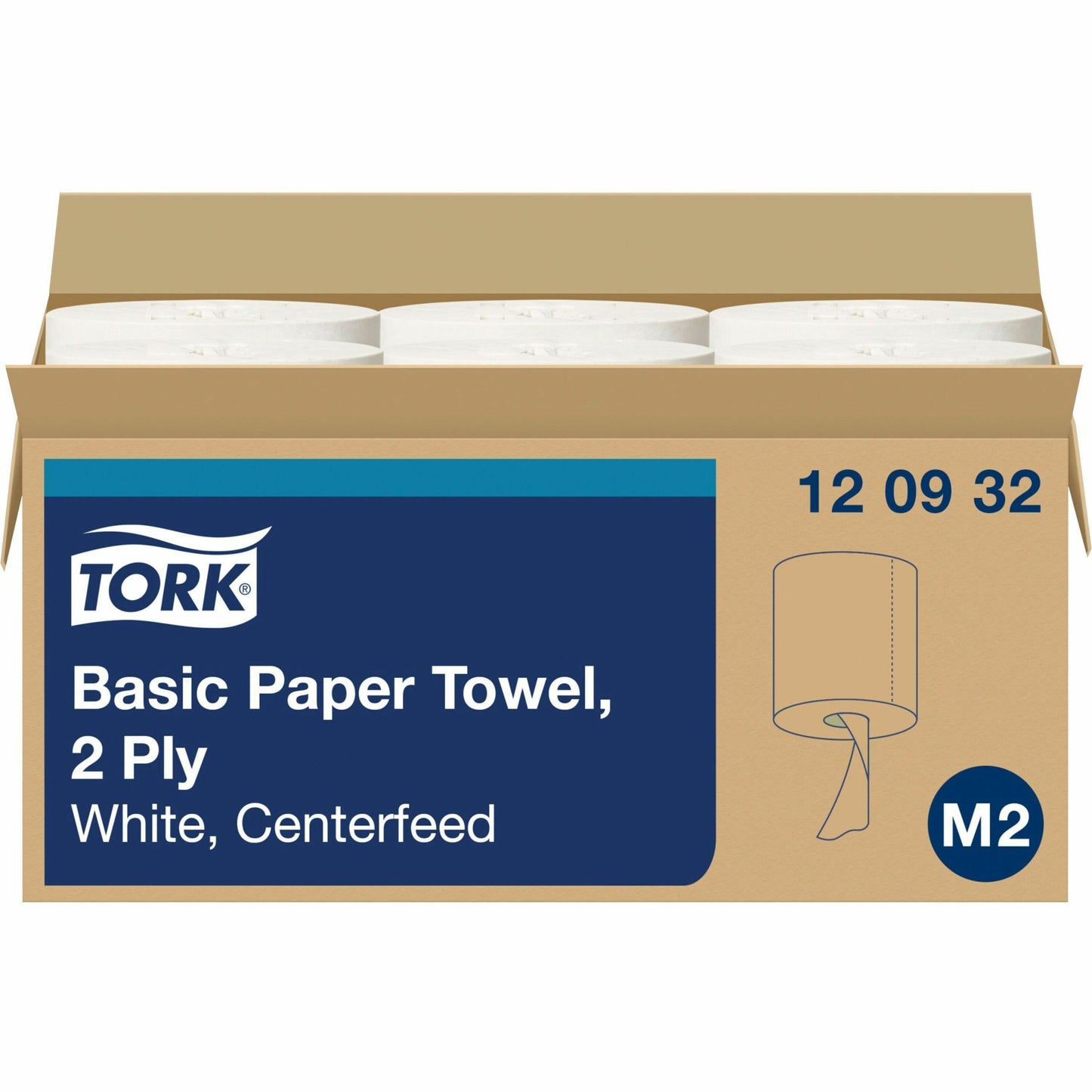 Tork(R) Center-Pull Paper Towels, 2-Ply, White, 6 Rolls (120932)