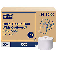 Tork(R) Universal Opticore Toilet Paper Rolls, 2-Ply, White, 36 Rolls (161990)