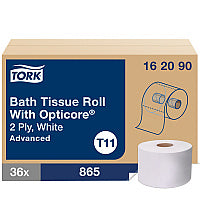 Tork(R) Advanced OptiCore Toilet Paper, 2-Ply, 865 Sheets, 36 Rolls (162090)