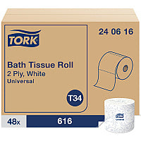 Tork(R) Standard 2-Ply Toilet Paper, 616 Sheets, White, 48 Rolls (240616)