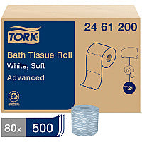 Tork(R) Advanced Toilet Paper, 2-Ply, White, 500 Sheets, 80 Rolls (2461200)