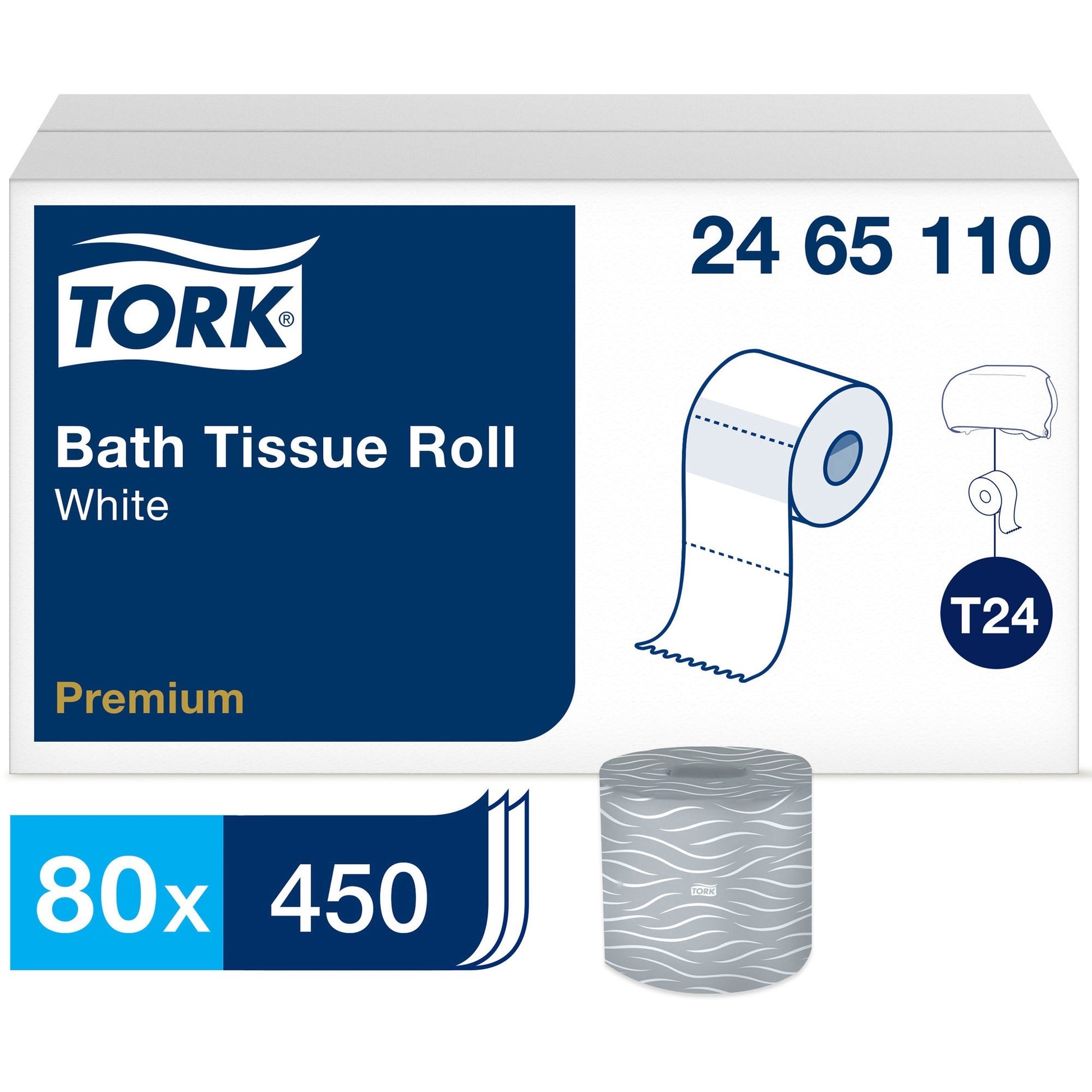 Tork(R) Advanced Toilet Paper, 2-Ply, 450 Sheets, 80 Rolls (2465110)