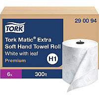 Tork(R) Soft Matic Handwound Roll Paper Towels, 1-Ply, White, 6 Rolls (290094)
