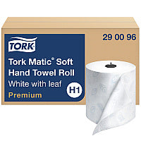Tork(R) Soft Matic Hardwound Roll Paper Towels, 1-Ply, White, 6 Rolls (290096)