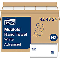 Tork(R) Advanced Multifold Paper Towels, 1-Ply, White, 4000 Towels (424824)