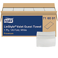 Tork LinStyle Valet Guest Towel, 1-Ply, 11.5 x 17, White, 100/Pack, 5 Packs/Carton (716001)