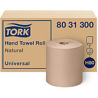 Tork Universal Hand Towel Roll, Notched, 1-Ply, 8" x 800 ft, Natural, 6 Rolls/Carton (8031300)