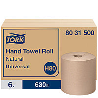 Tork(R) Universal Hardwound Roll Towel, Brown, 630-ft., 6 Rolls (8031500)