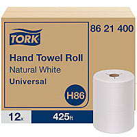 Tork(R) Hardwound Roll Paper Towels, 1-Ply, White, 425-ft., 12 Rolls (8621400)